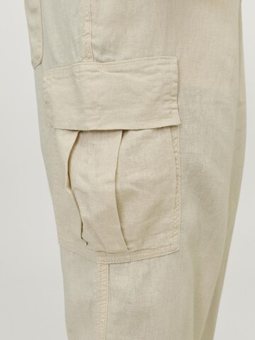 Wide Leg Pantalon cargo Jack & Jones Plus en beige