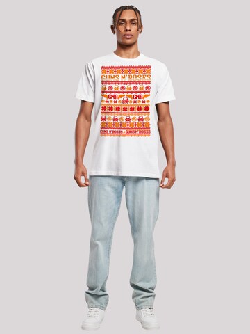 T-Shirt 'Guns And Roses Christmas' F4NT4STIC en blanc