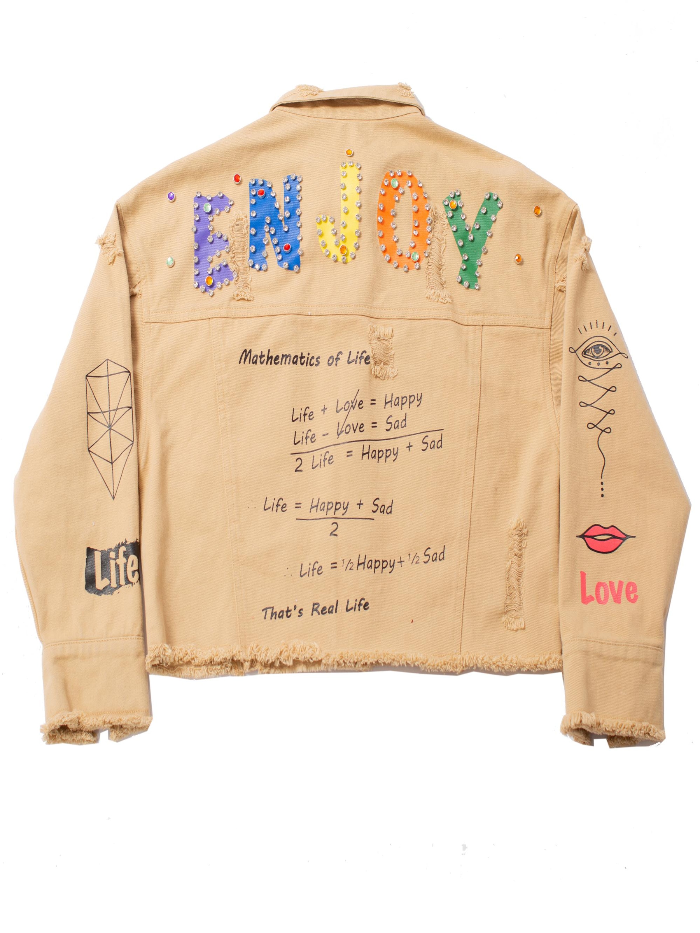 MATSOUR’I Between-Season Jacket 'Enjoy' in Beige: front