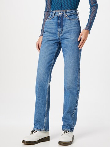 WEEKDAY Loosefit Jeans 'Rowe Extra High Straight' in Blauw: voorkant