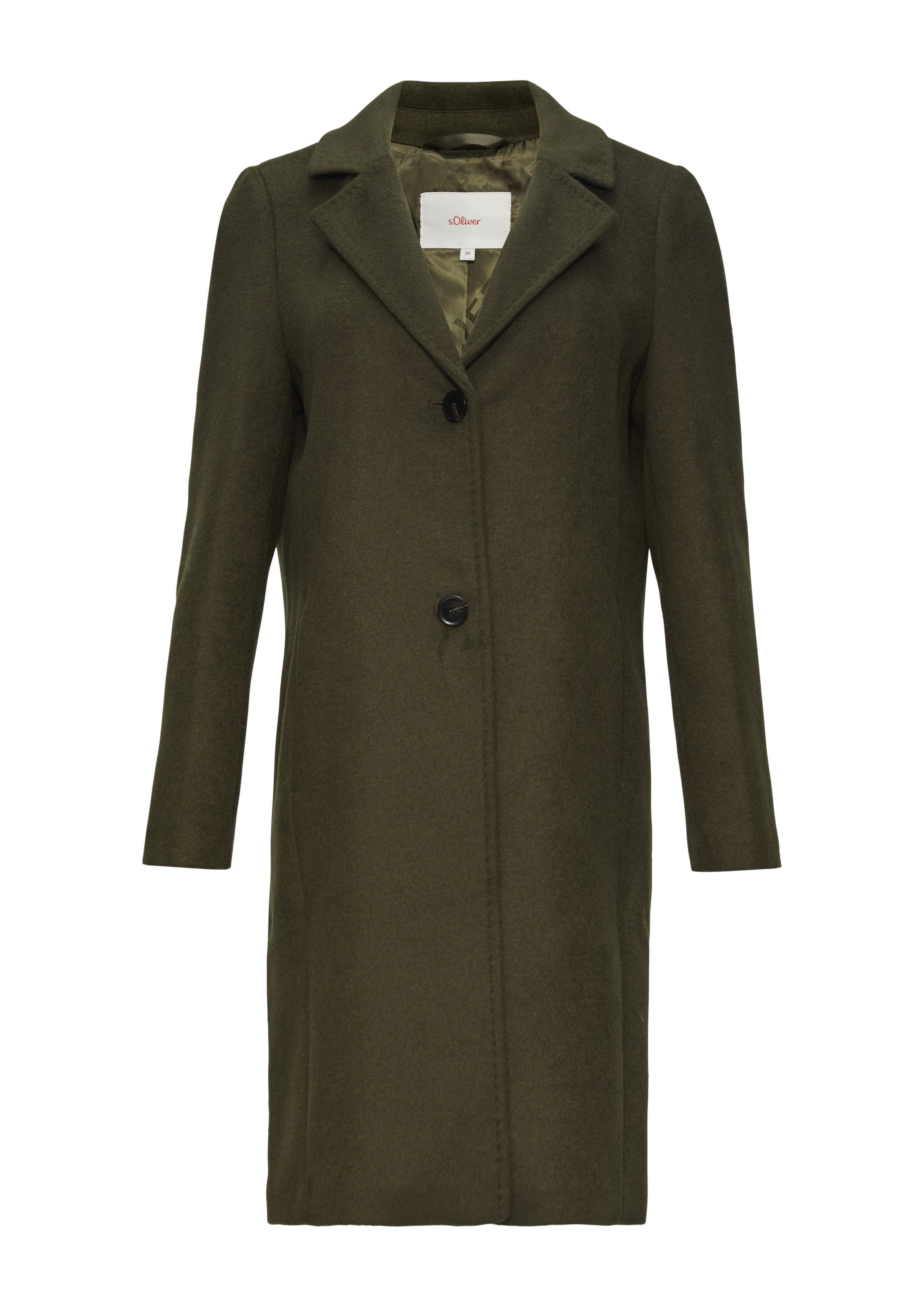 Cappotto di mezza stagione di s.Oliver in verde: frontale