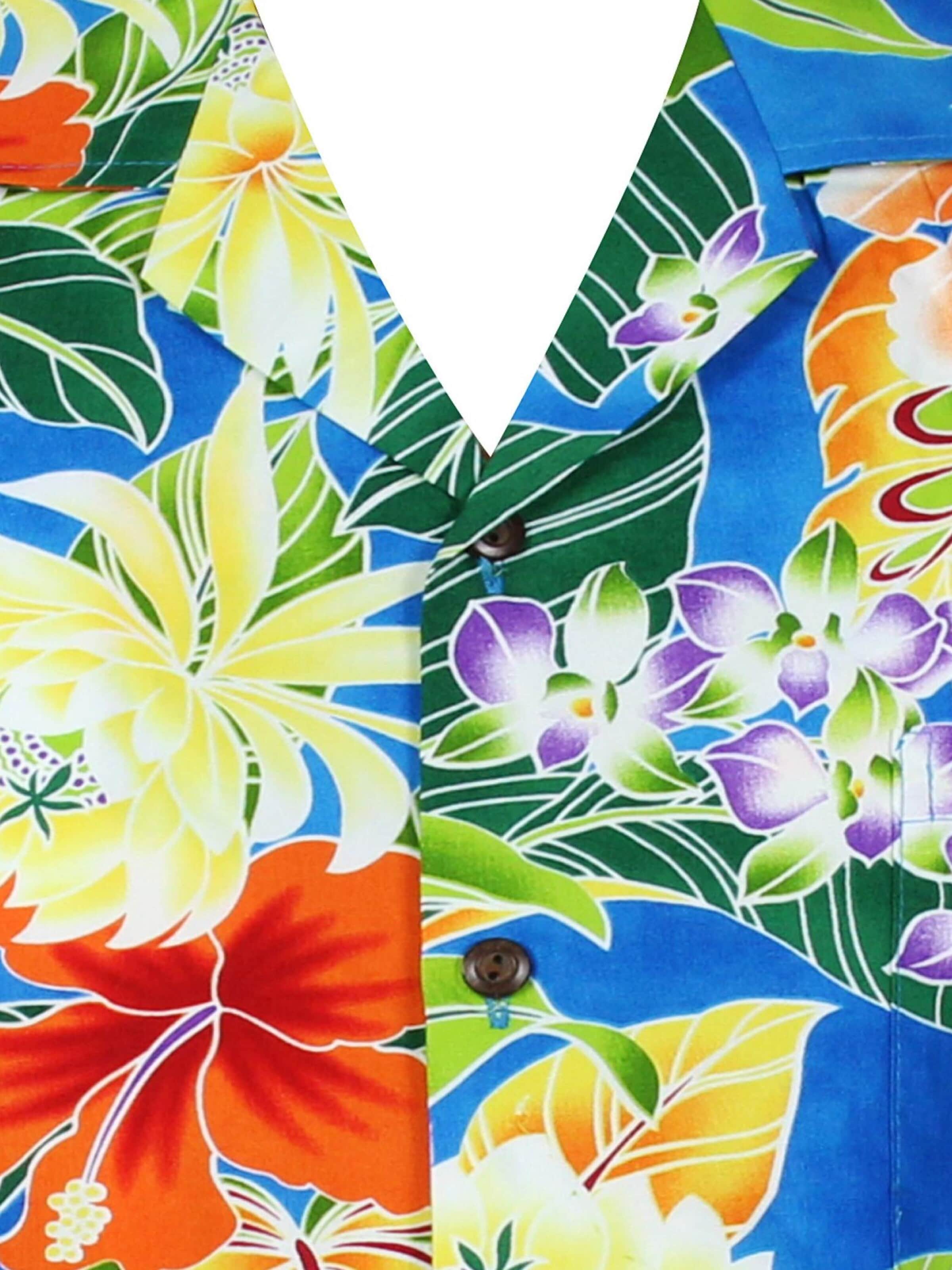 Pacific Legend Regular Fit Hemd 'New Flower'‌‌‌‌ in Blau