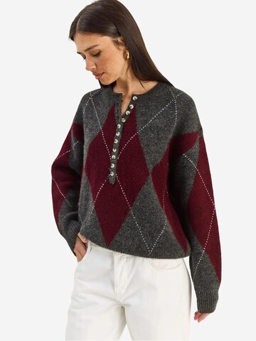 Bianco Lucci Pullover 'Pullover'‌‌‌‌‌‌‌ in Grau