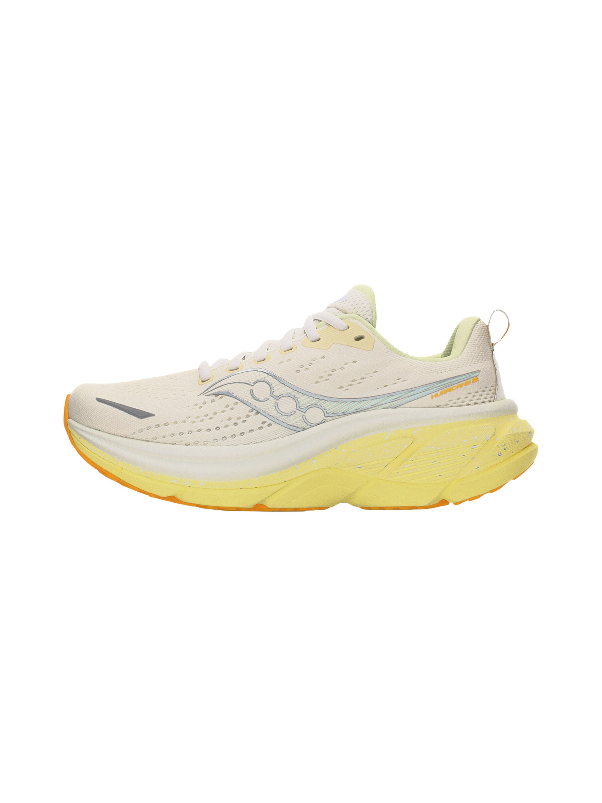 Chaussure de course saucony en beige : devant