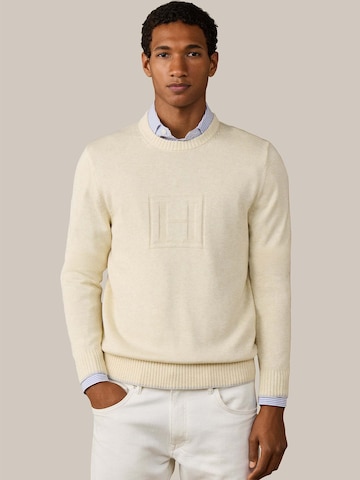 Hackett London Trui ' HERITAGE H CREW ' in Wit: voorkant