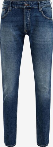 WE Fashion Slimfit Jeans in Blauw: voorkant