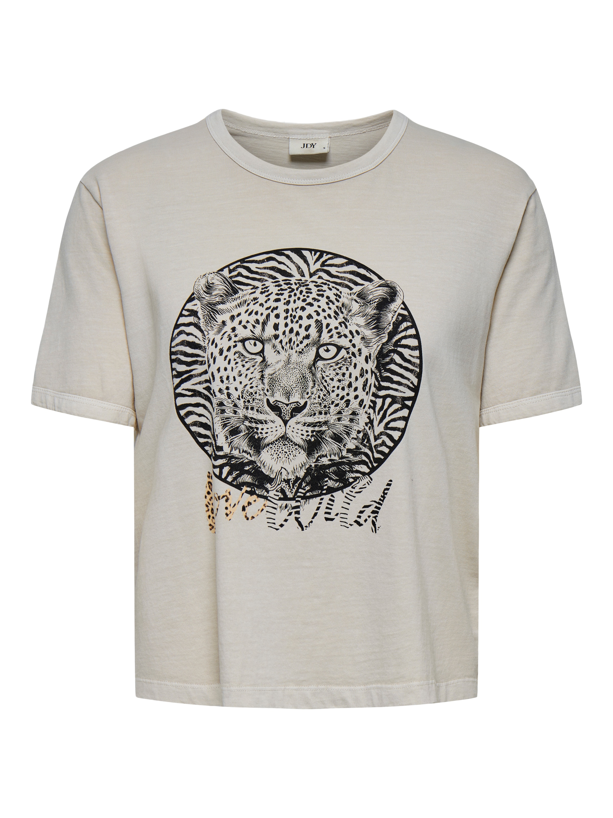 JDY T-shirt en cappuccino / taupe / noir, Vue avec produit