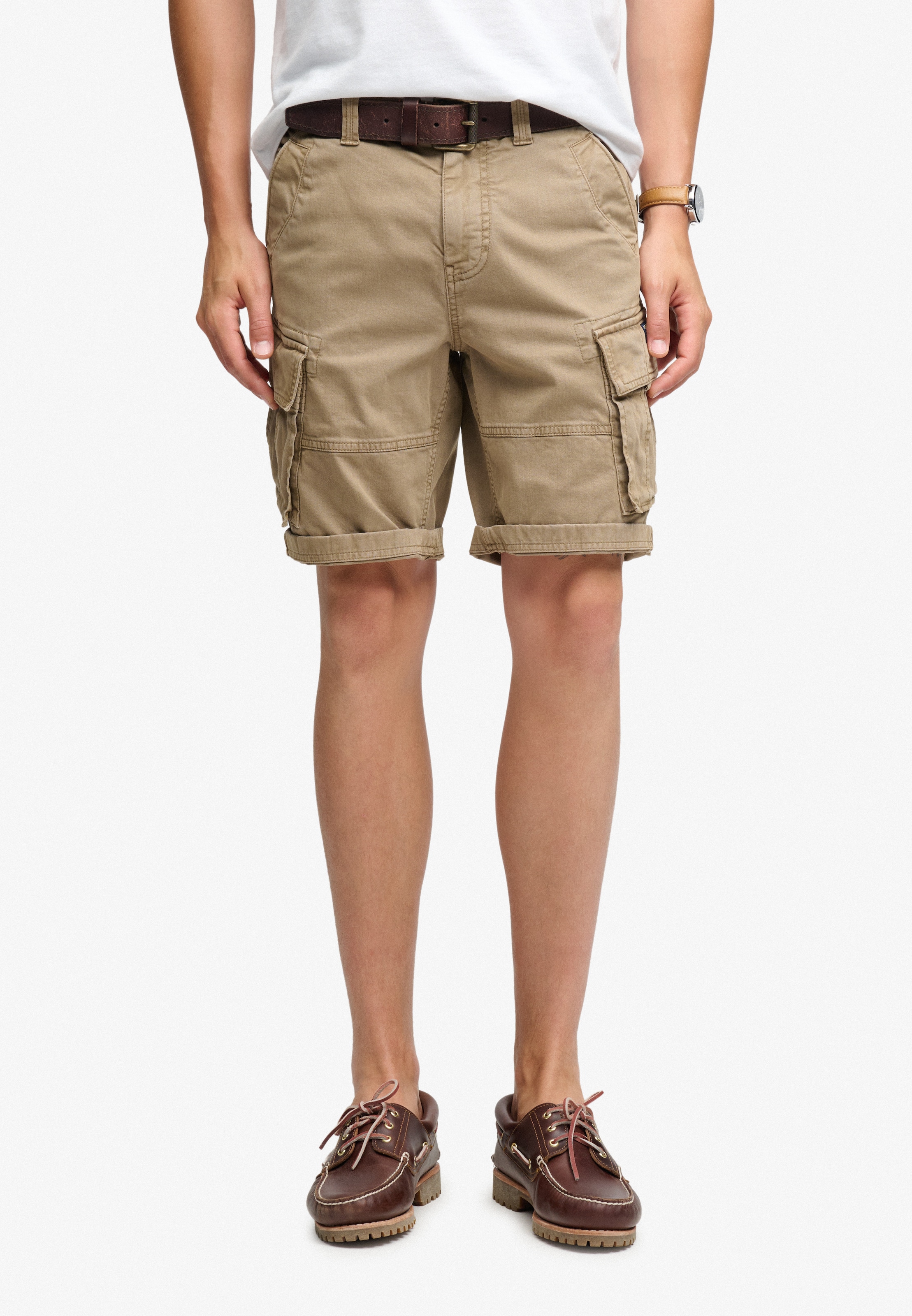 Superdry & Co Regular Cargo Pants in Brown: front