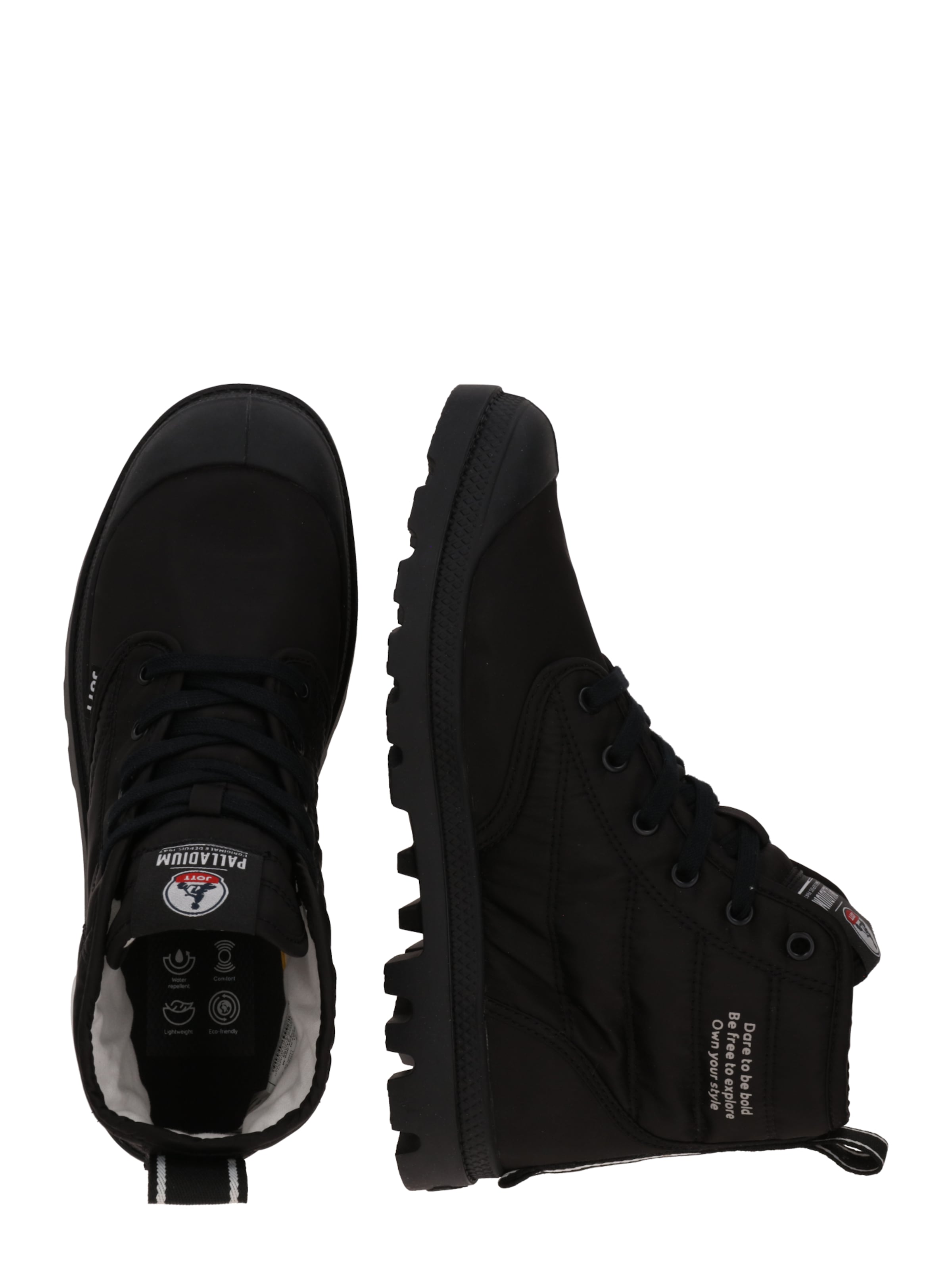 Palladium Ботинки на шнуровке 'PAMPA' в Черный: сбоку