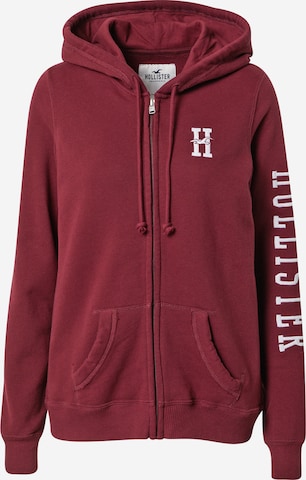 Veste de survêtement HOLLISTER en rouge : devant