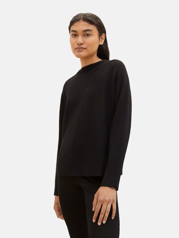 TOM TAILOR DENIM Pullover 'Mock' in Schwarz