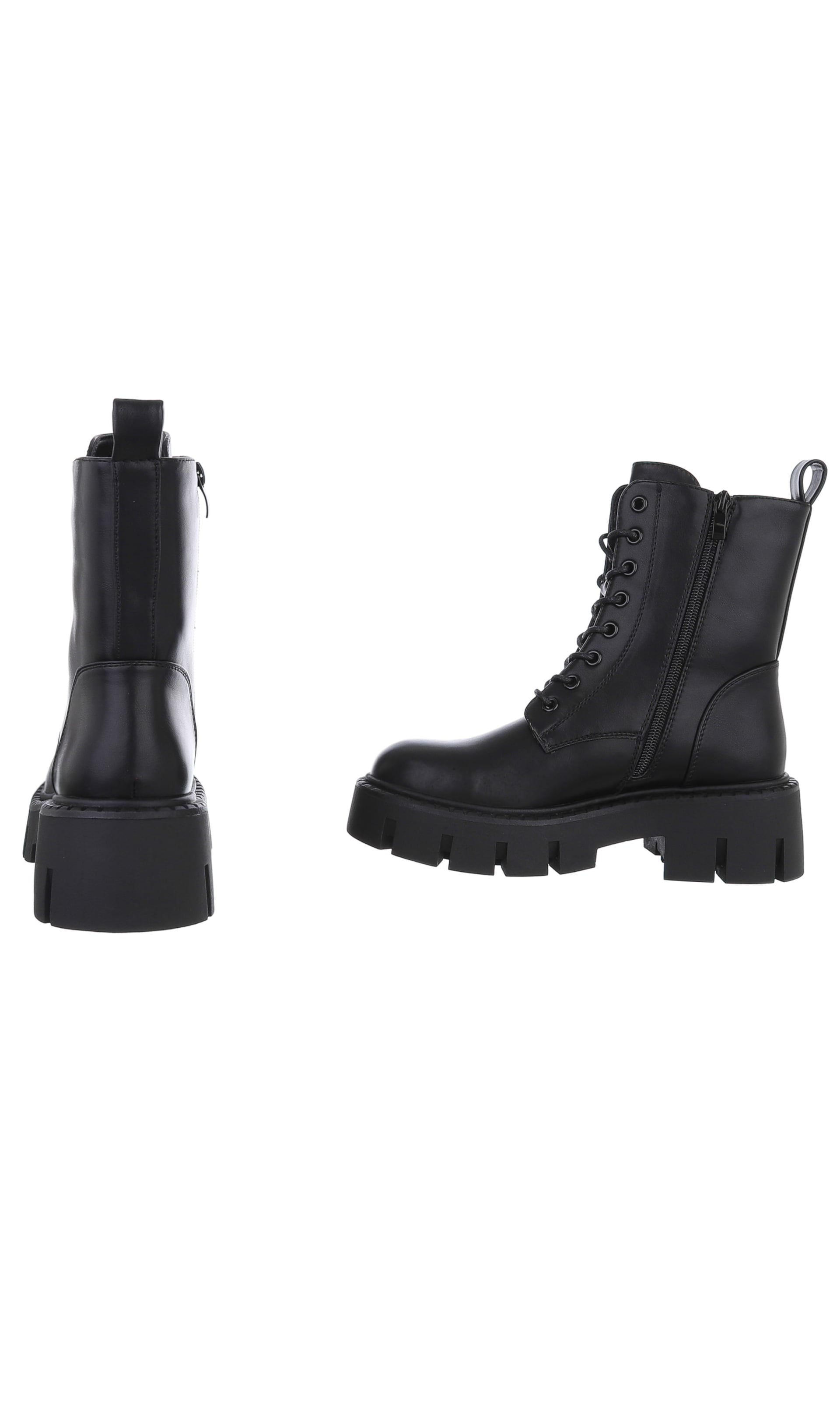 Ital-Design Schnürstiefelette in Schwarz