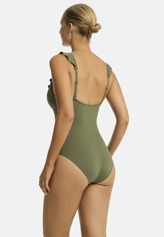 SEA LEVEL Triangel Badeanzug 'Frill Essentials' in Grün