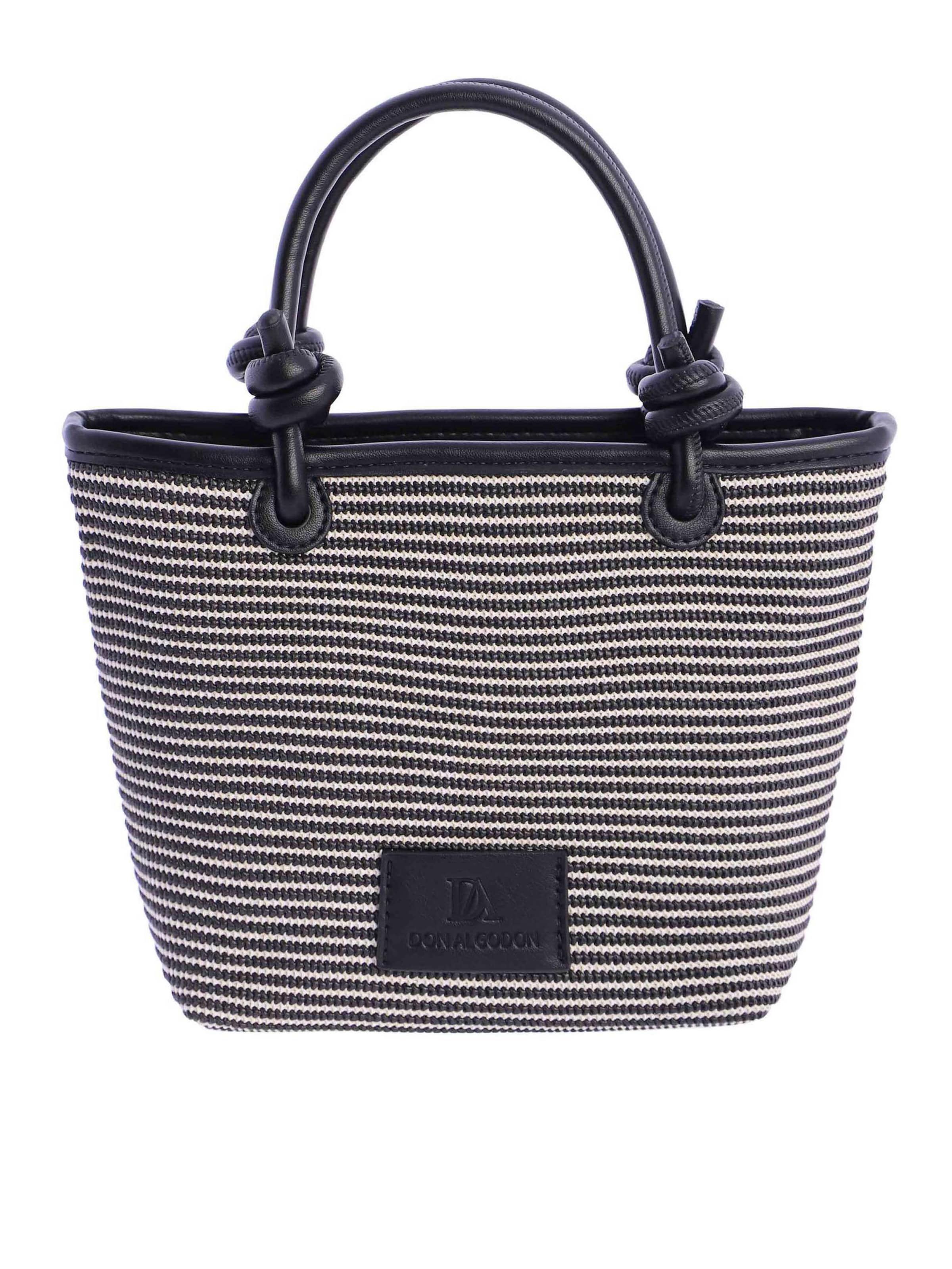 Don Algodon - Bolso de mano 'Lumina' en negro: frente