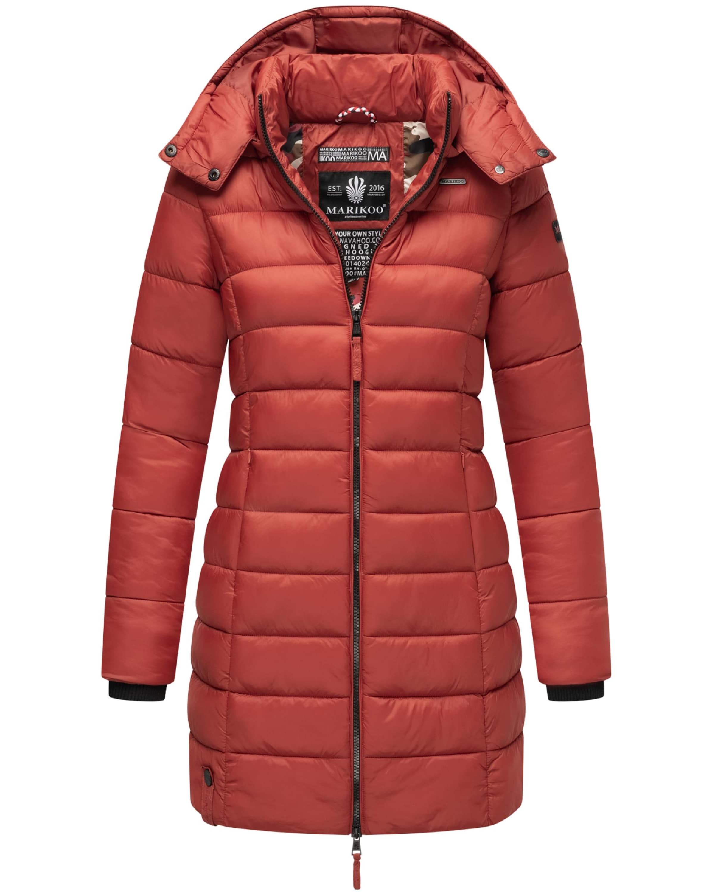 MARIKOO Vinterfrakke 'Abendsternchen' i rød: forside