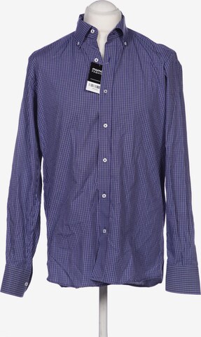 Trussardi Button Up Shirt in L in Blue: front
