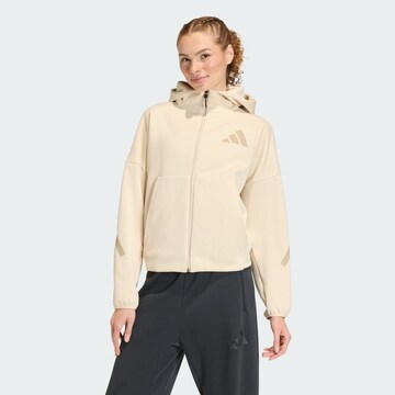 ADIDAS SPORTSWEAR Sportsweatjacke 'Z.N.E.' in Beige: Vorderseite