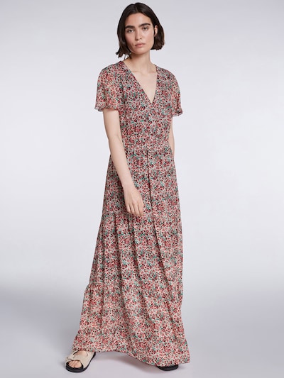 Rochie de vară SET pe verde închis / roşu închis / alb, Vizualizare model