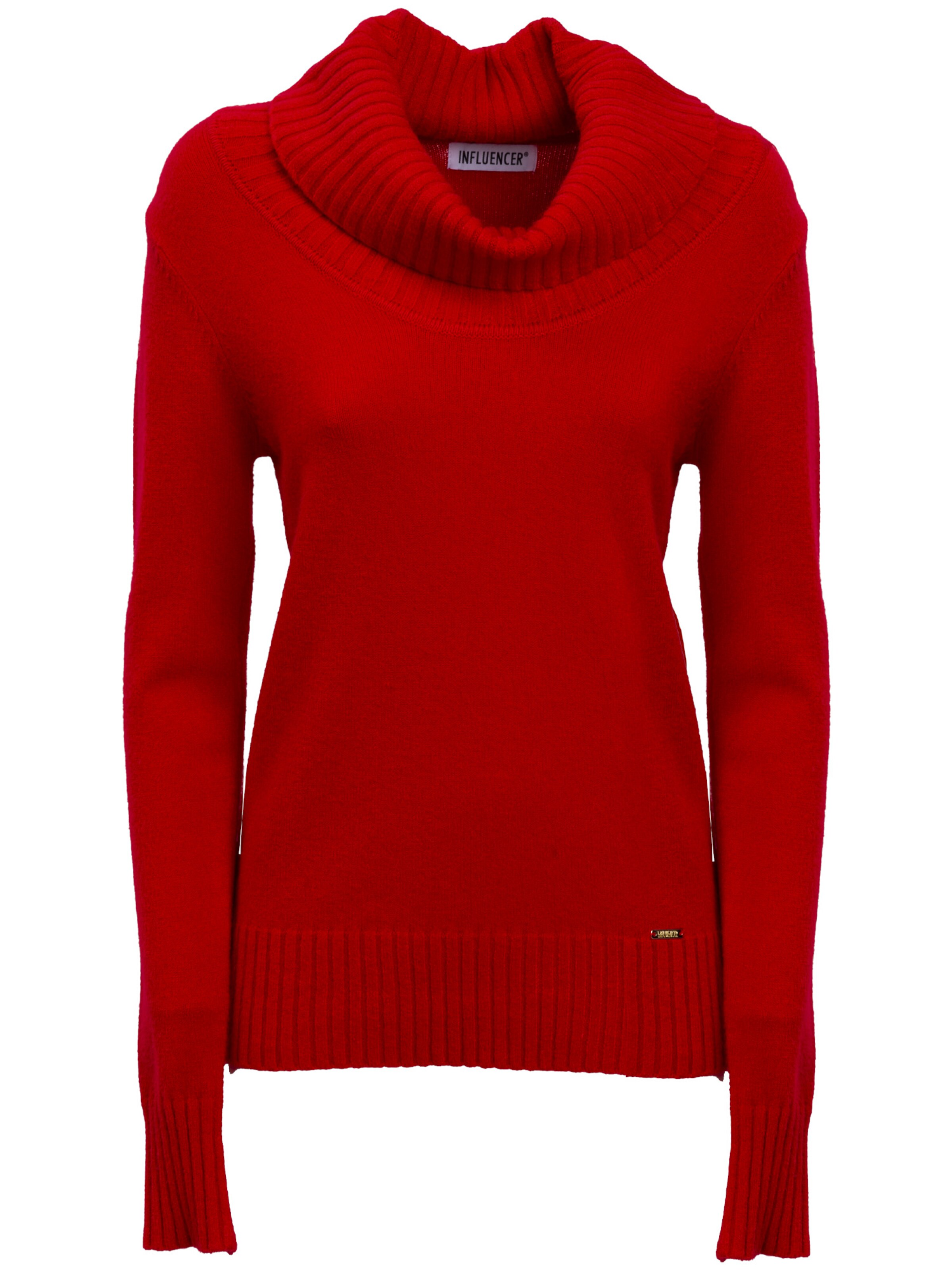 sarkans Influencer Džemperis: no priekšpuses