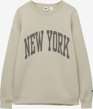 Pull&Bear Sweatshirt in Beige: voorkant