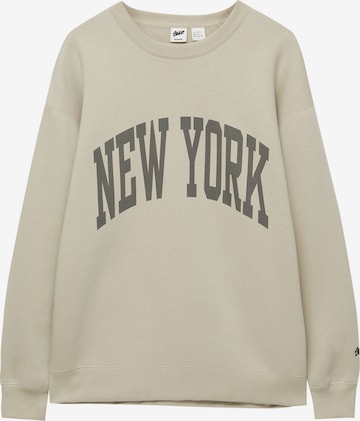 Pull&Bear Sweatshirt i beige: forside