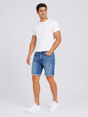 Boxeur des Rues - regular Vaquero 'Herren Jeansshorts Boxeur des Rues San Francisco, Slim Fit, Blau, Dekorativer Riss' en azul