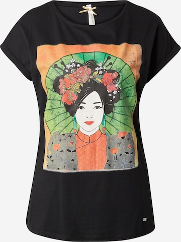 Tricou 'GEISHA' de la Key Largo pe negru: față