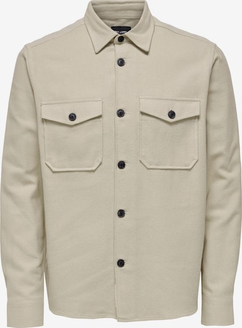 Only & Sons Button Up Shirt 'Milo' in Beige: front