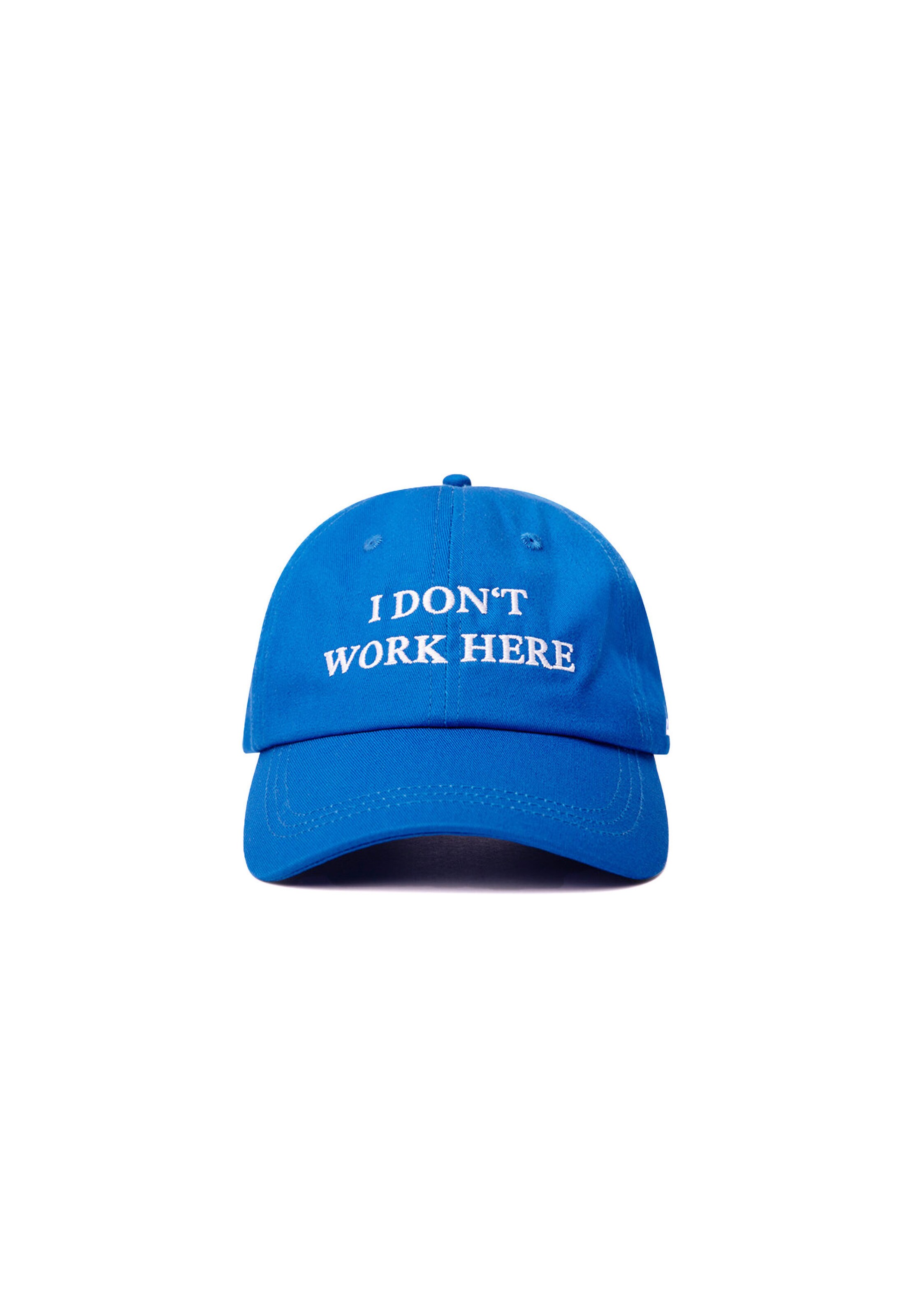 Hatline Lab Cap 'I don't work here' in Blau