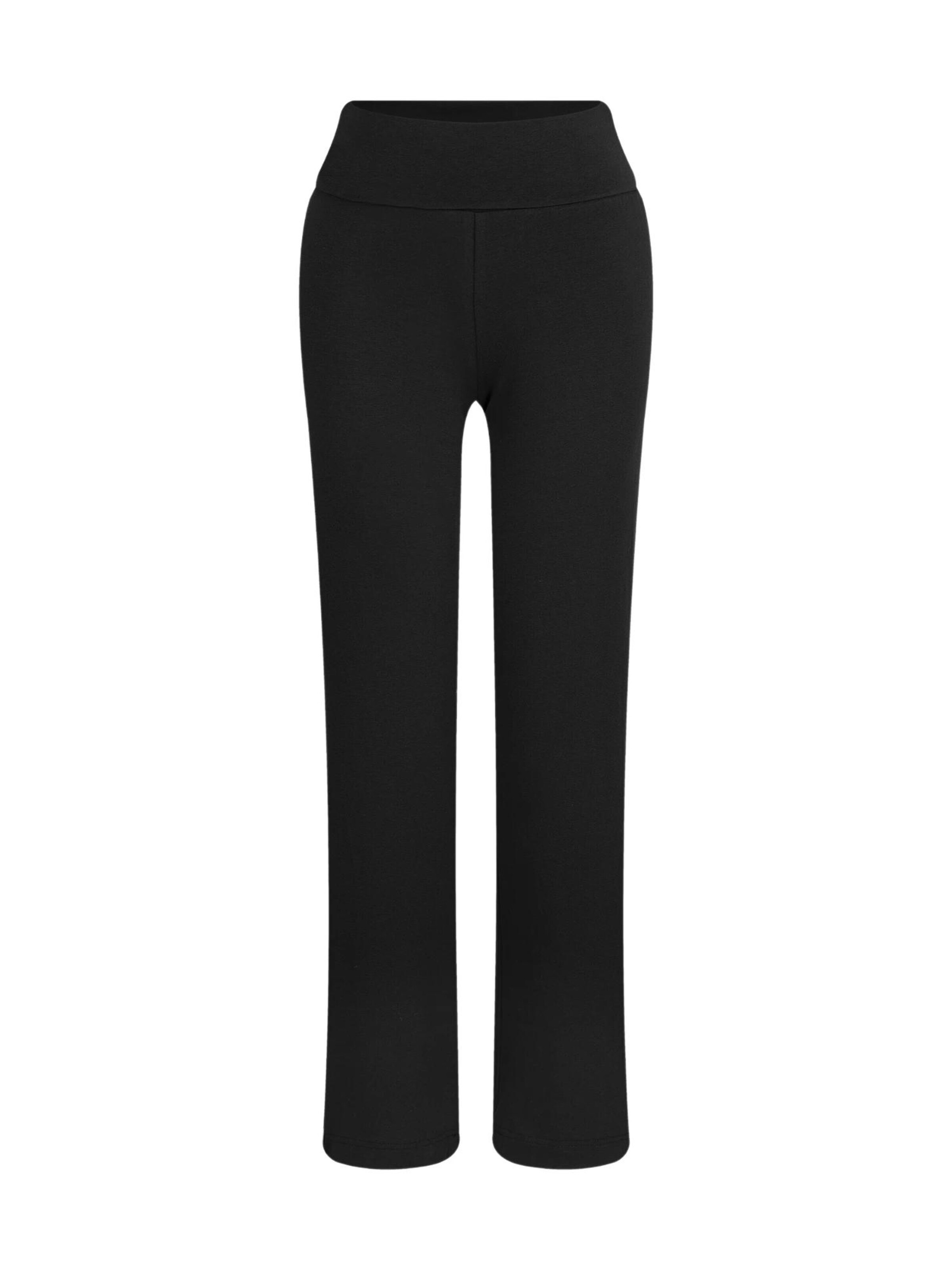Leela COTTON Pants 'Damen Bio-Baumwoll Komforthose' in Black: front