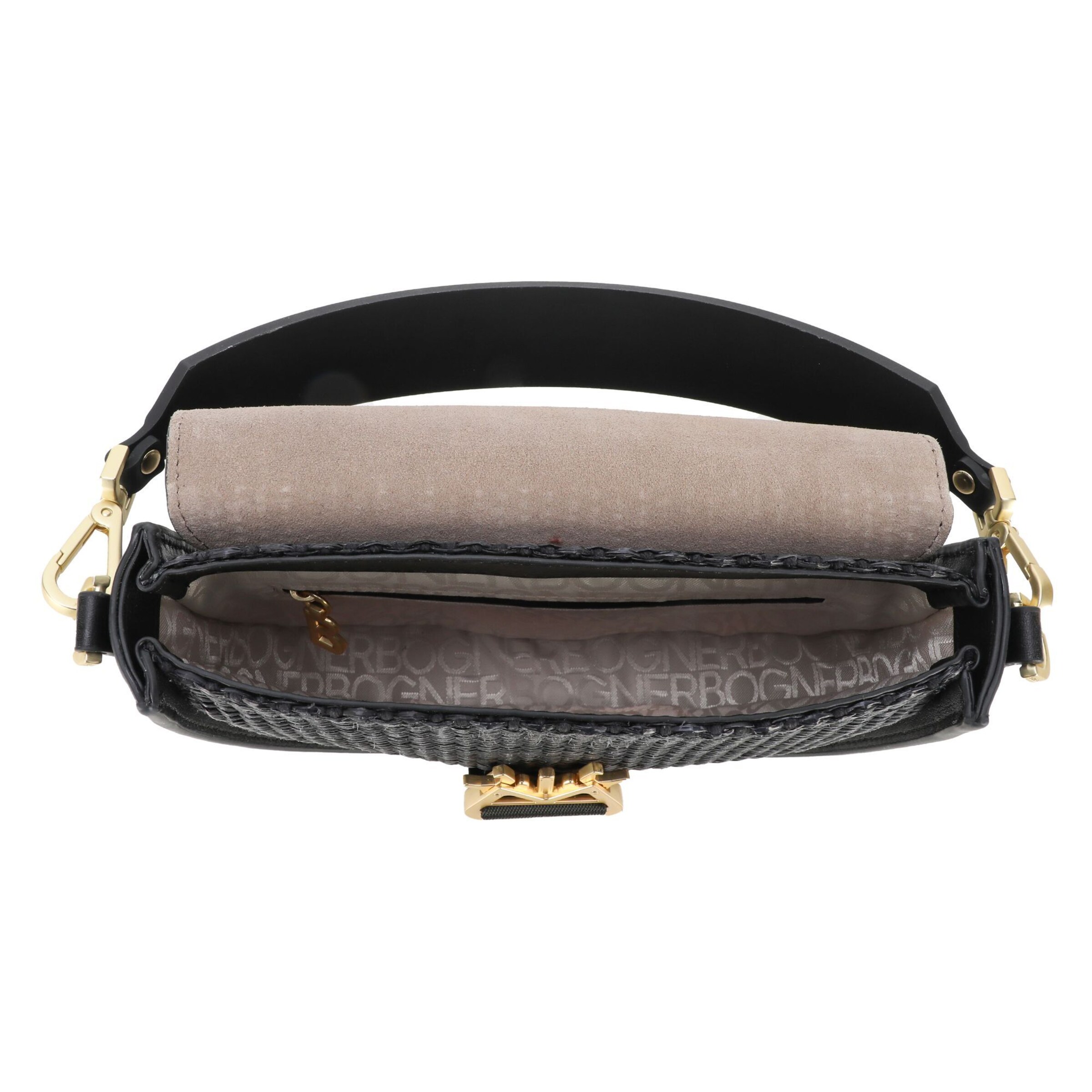 Borsa a spalla 'Zuoz Rafia Cassy' di BOGNER in nero