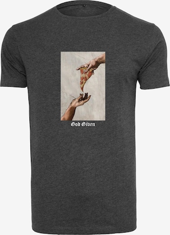 MT Men Shirt 'God Given Pizza' in Grey: front