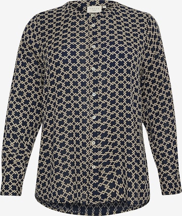 KAFFE CURVE Blus 'Jamida' i blå: framsida