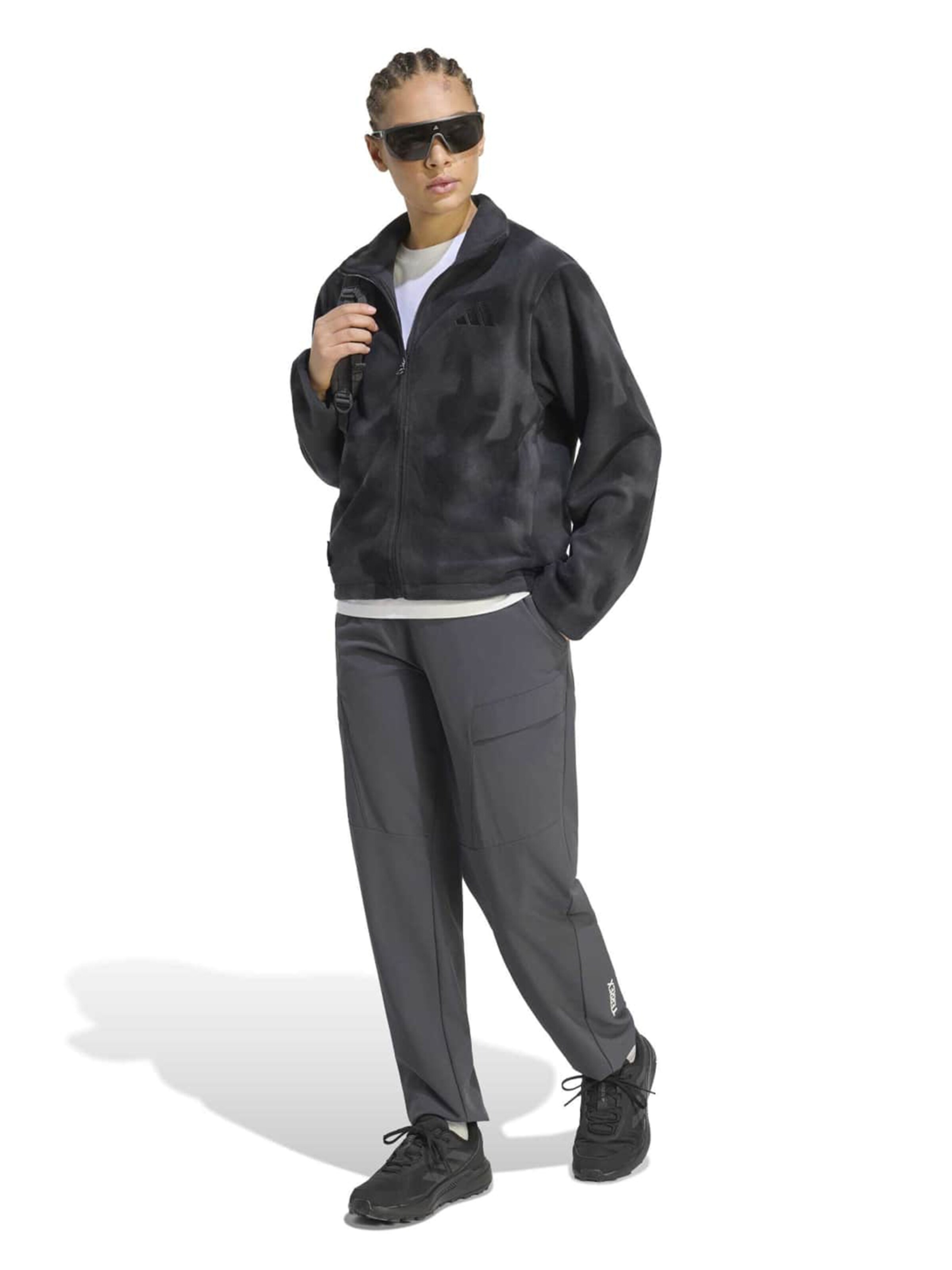 ADIDAS TERREX Athletic Fleece Jacket in Black