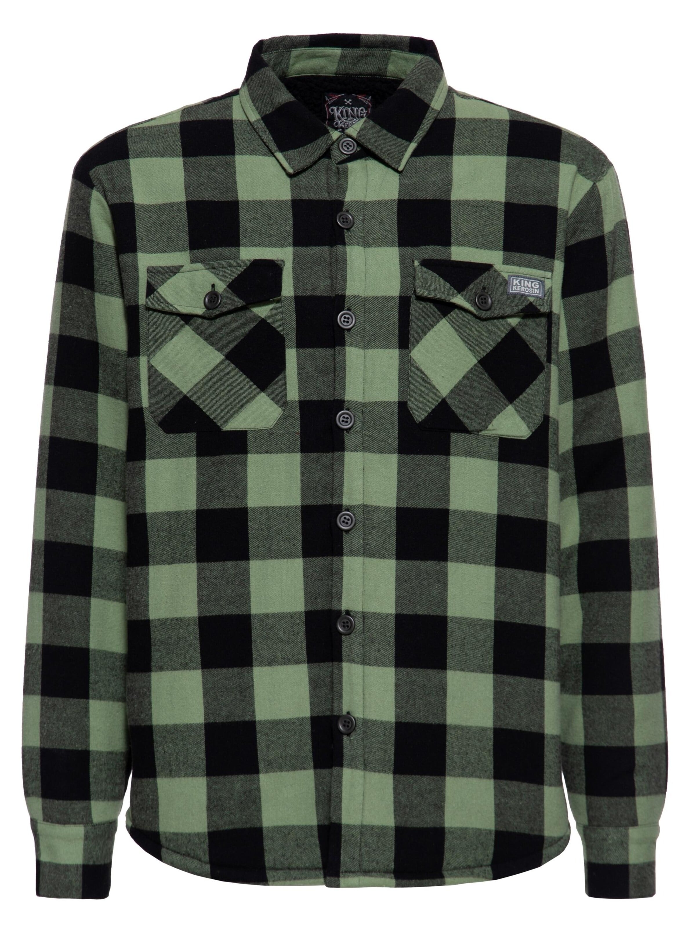 King Kerosin Regular Fit Hemd‌‌ in Grün: Vorderseite