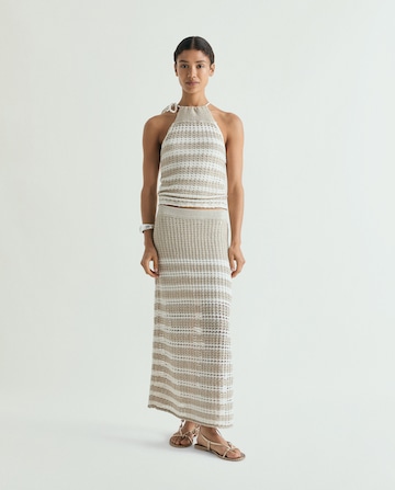 Scalpers Knitted Top in Beige: front