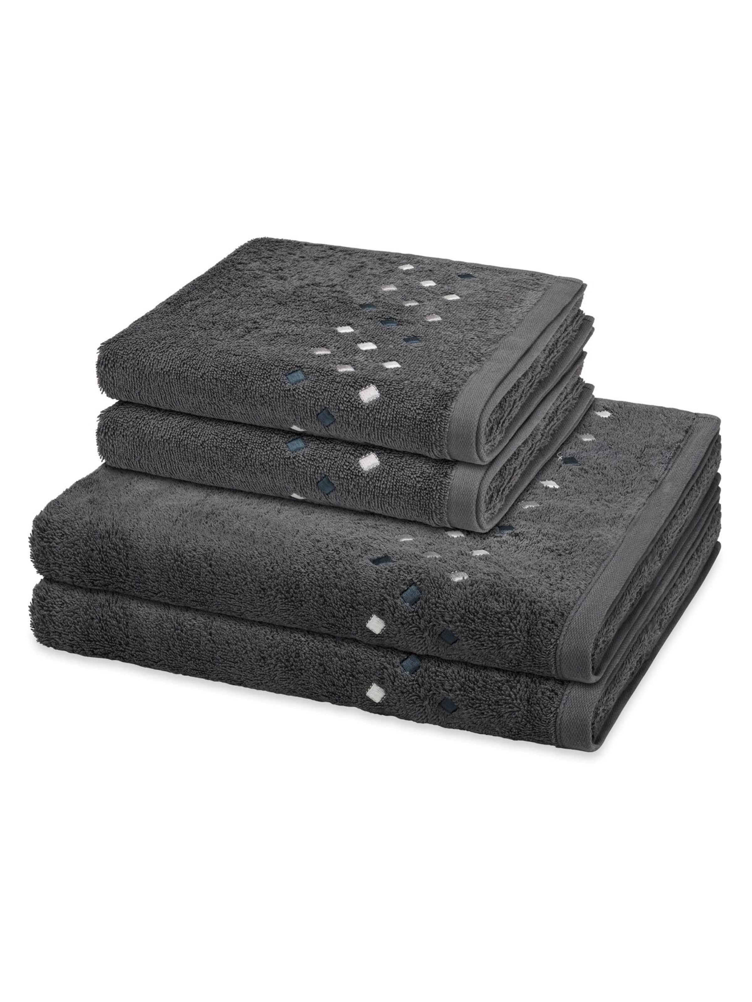ROSS Towel 'Stoneline' in Grey: front