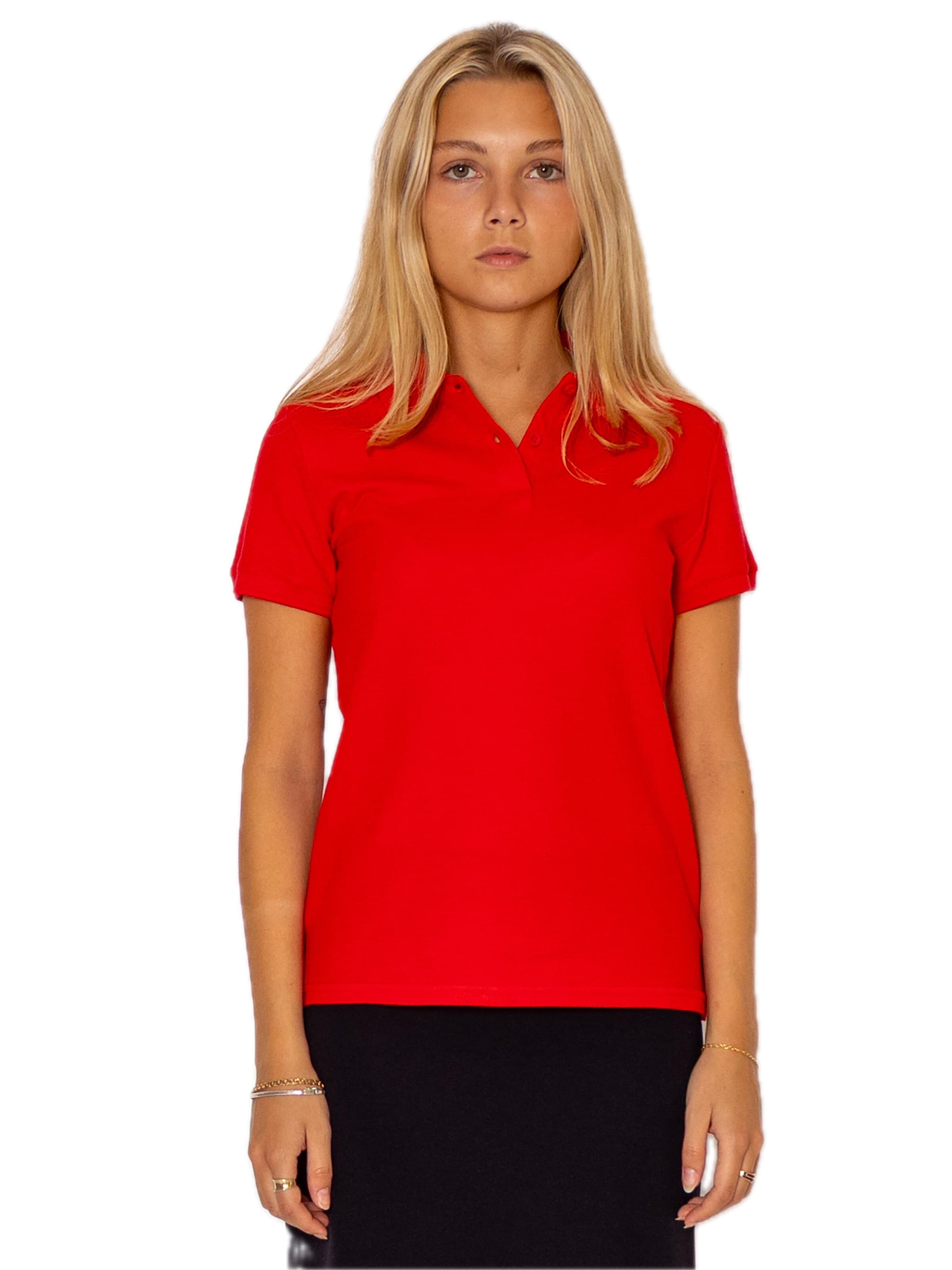 Maglietta 'Womens premium short sleeve polo' di FRUIT OF THE LOOM in rosso