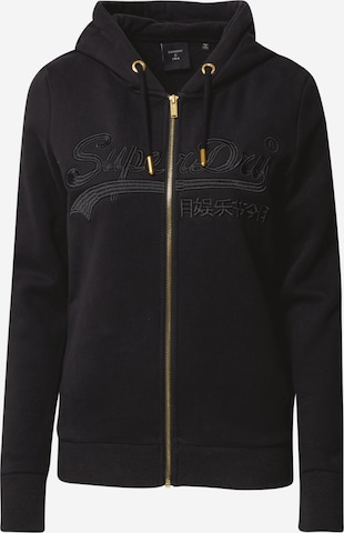 Veste de survêtement Superdry en noir : devant