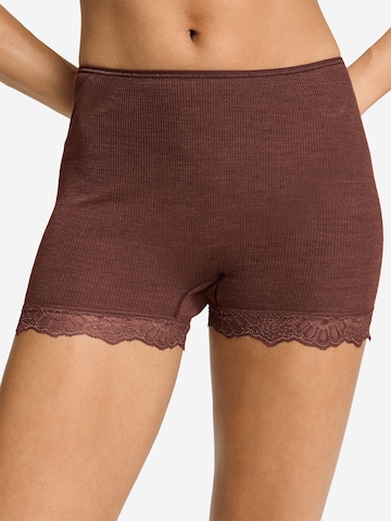 Hanro Broekje ' Woolen Lace ' in Bruin: voorkant