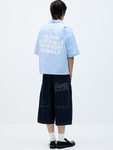 Pull&Bear Comfort fit Button Up Shirt in Blue