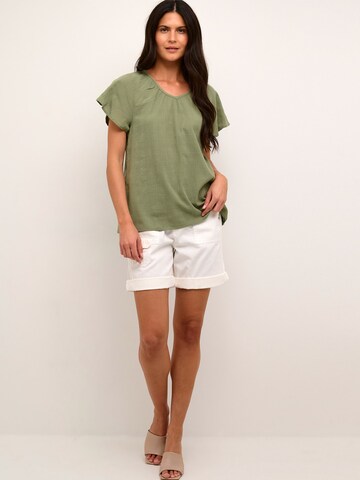 Cream Blouse 'Kenda' in Green