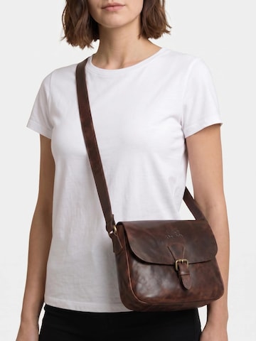 SID & VAIN Shoulder Bag 'Umhängetasche YALE echt Leder' in Brown