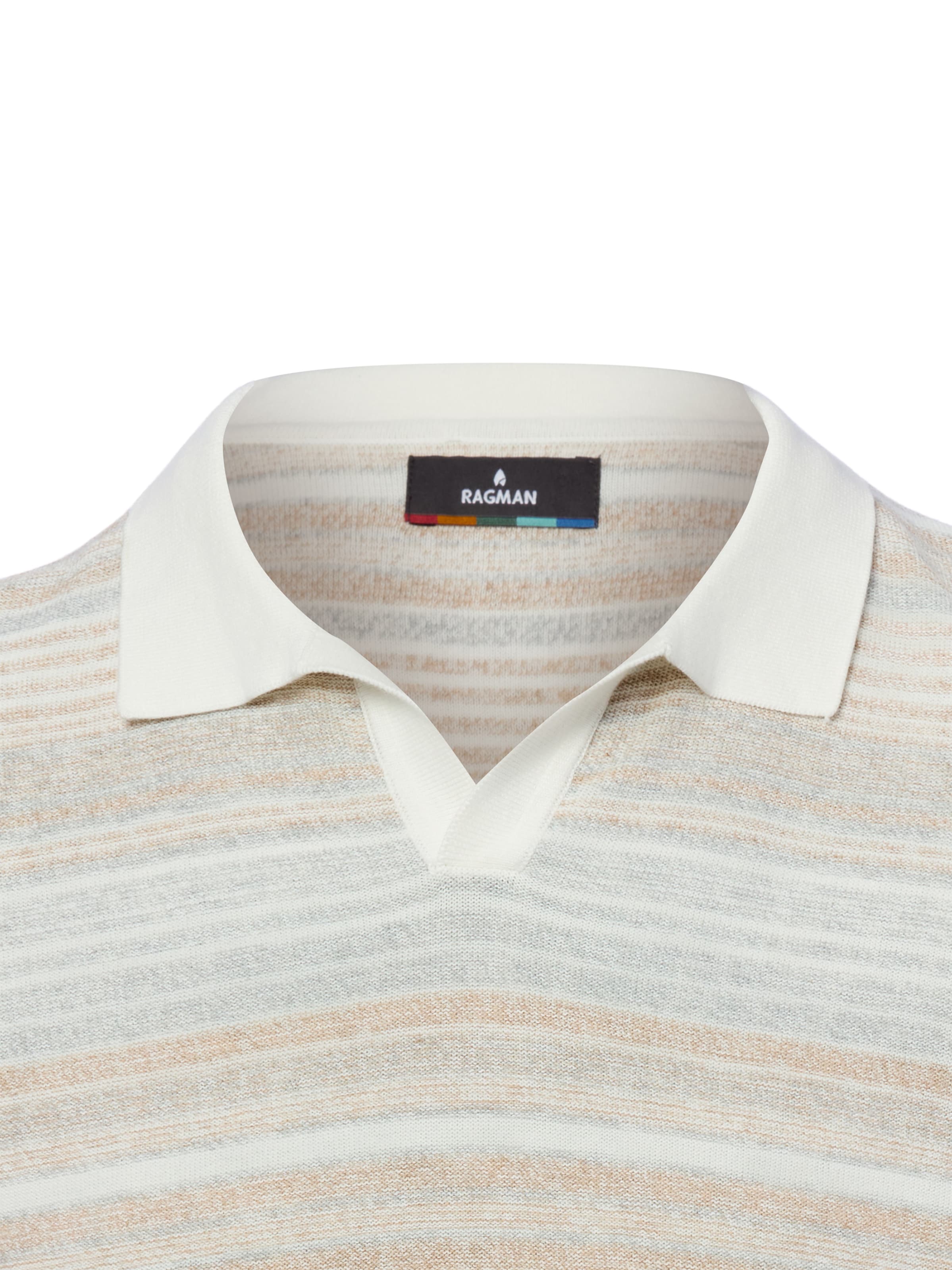 Ragman Strick-Poloshirt in Grau