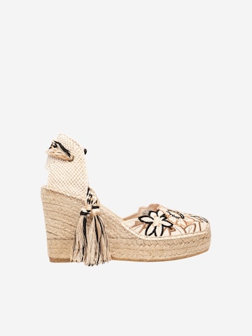 Sandalo 'Alpargata Cuña 10 cm' di Alhamas in beige: frontale