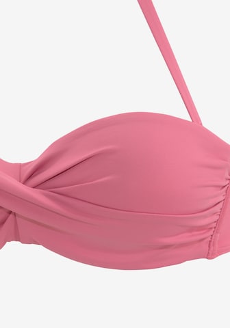 rozā LASCANA Balconette Bikini augšdaļa 'Sofia'