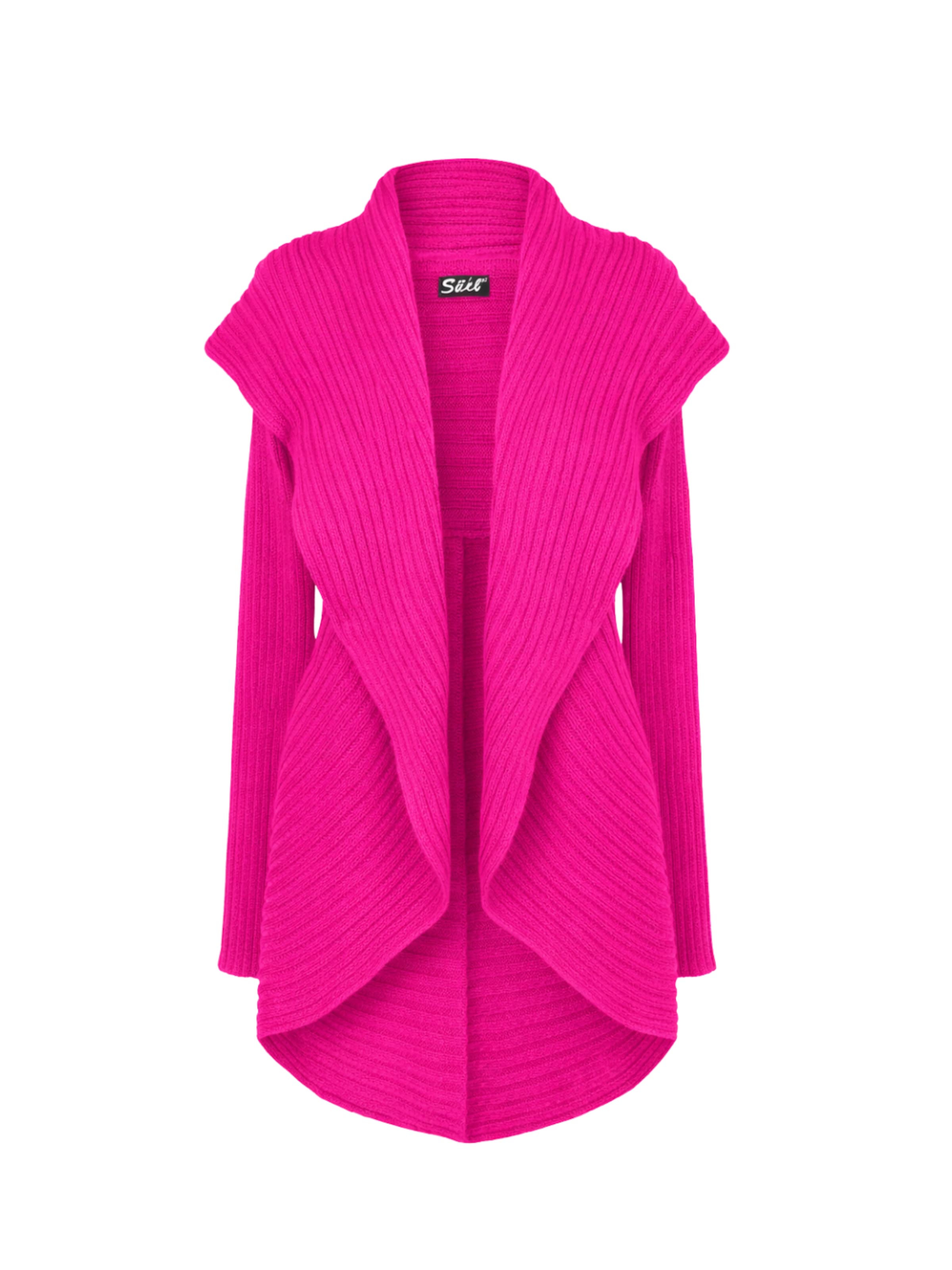 Süel knitwear - Cárdigan 'Round ribbed' en rosa: frente
