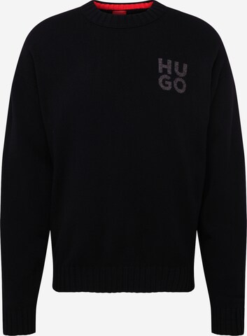 HUGO Sweater 'San Cassio' in Black: front