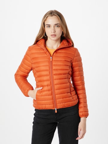 SAVE THE DUCK Prehodna jakna 'DAISY' | oranžna barva: sprednja stran