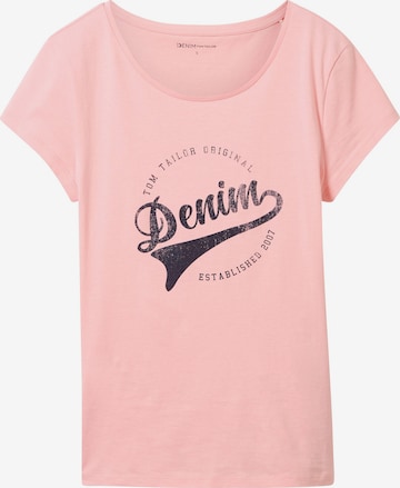 TOM TAILOR DENIM T-Shirt in Pink: predná strana